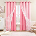 XiDi Curtains for Bedroom Decor Pink52/72/1 by Addsomecolortolife