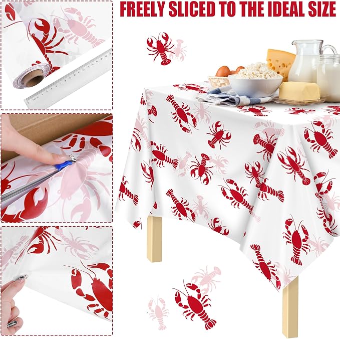 Kochorie 100 Ft x 54 Inch Crawfish Party Tablecloth Roll - Image 4