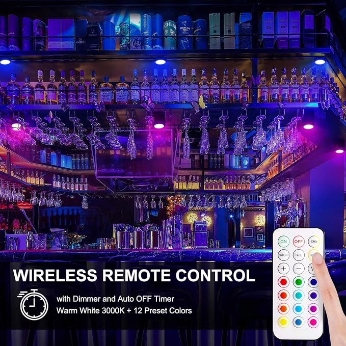 BLS LED Puck Lights with Remote Control, Wireless Under Cabinet & Closet - Image 4