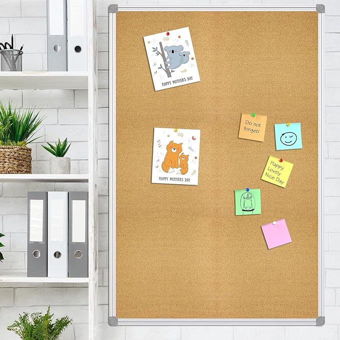 Lockways Cork Board Bulletin Board, Double Sided Corkboard 48 x 31, - Image 6
