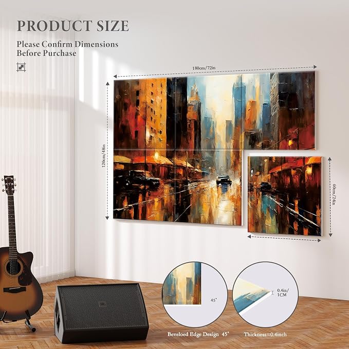 JBER 6 Pack Art Acoustic Panels, 72×48Inches Soundproof Wall Panels, Large - Image 2