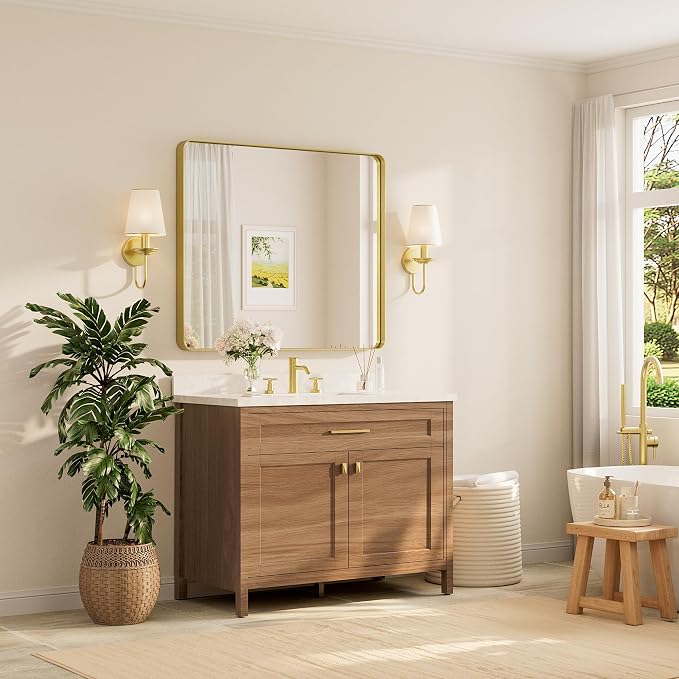 TETOTE 42 x 36 Inch Gold Mirror - Image 2