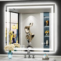 40x38 LED Bathroom Mirror with Lights, Backlit and Front Lit Anti-Fog Lighted by Awandee