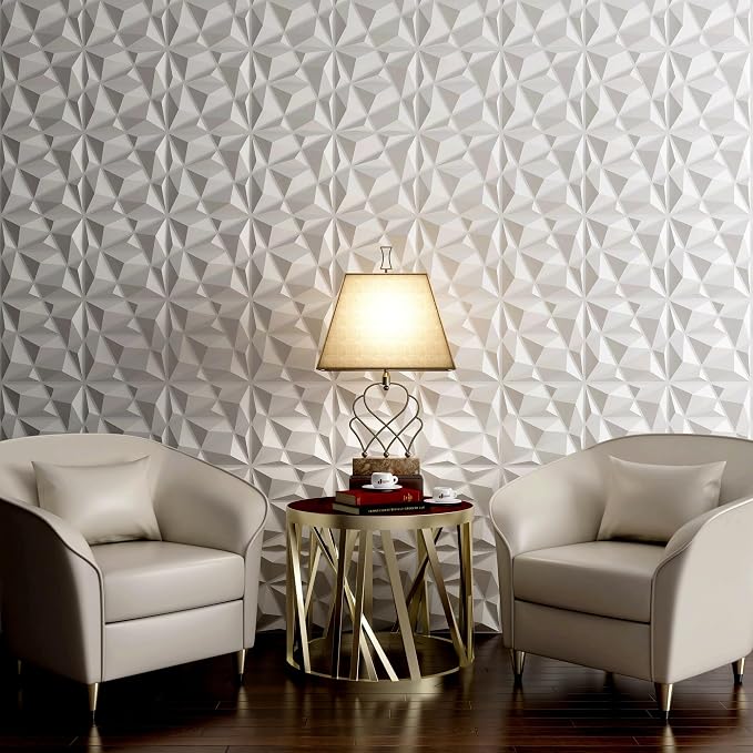 MIX3D 33 Pack 3D Wall Panels, Modern Diamond Textured Design - Image 2