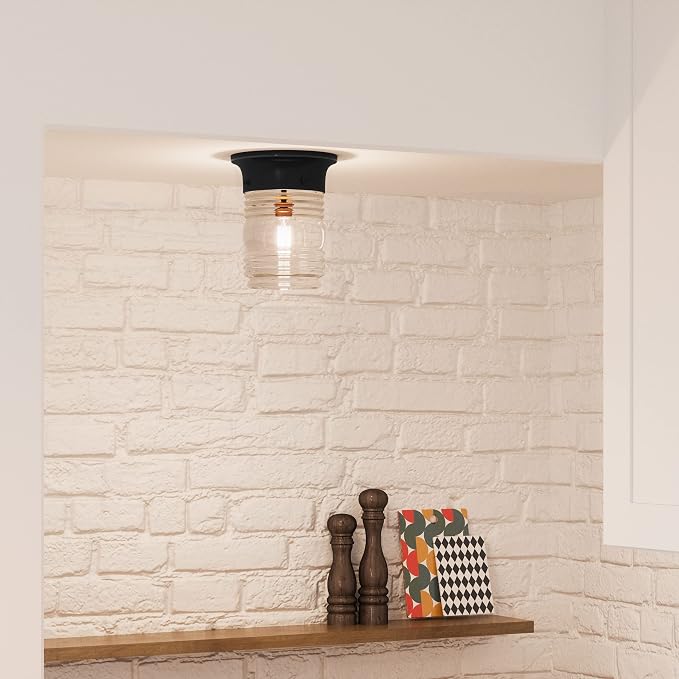 Design House 2-Pack Jelly Jar 1-Light Indoor/Outdoor Flush Mount Ceiling Light - Image 8