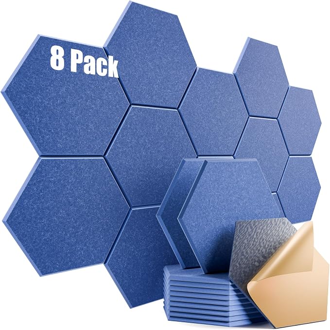 8 Pack Self-Adhesive Acoustic Panels 12" X 10" X 0.4" by Dailycooper