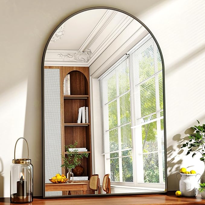 XRAMFY 24"x36" Black Arched Bathroom Mirror - Image 2