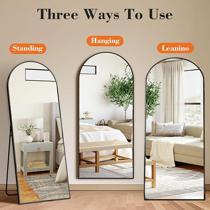 DUMOS 63"x20" Arched Full Length Mirror - Image 5