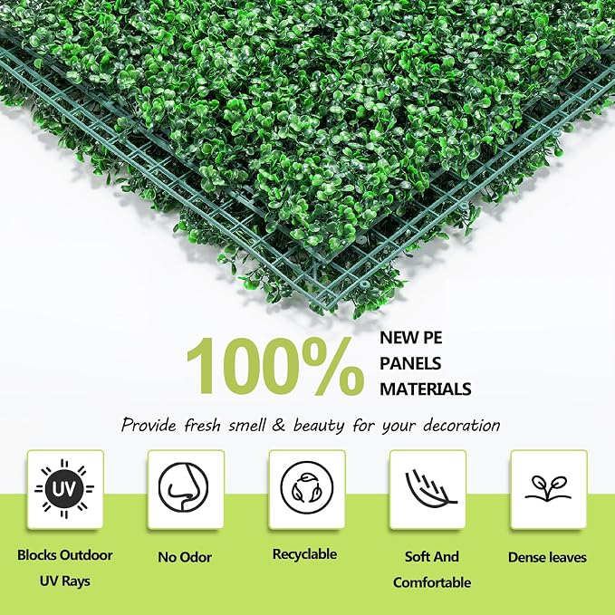 AOKIE 10"X10" Artificial Grass Wall, Party Garden Fence Decor - Image 2