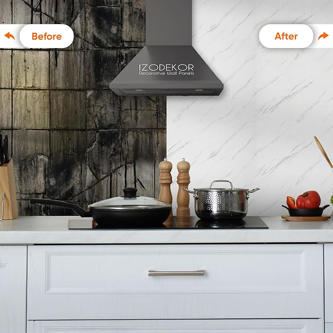 IZODEKOR 4 Pcs 24"x48" PVC Marble Wall Panels - Image 5