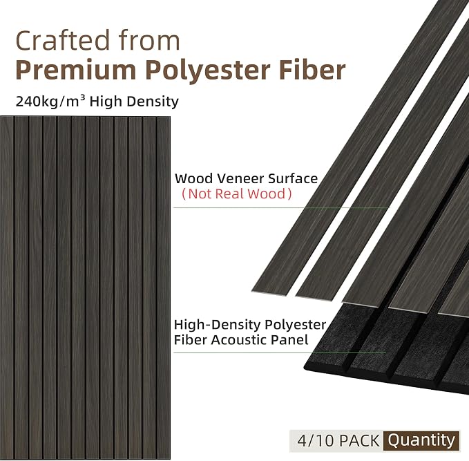 TO-TH Wood-Look Sound Panels, 4 Pack 47.2” x 23.6” Soundproof Wall Panels - Image 2