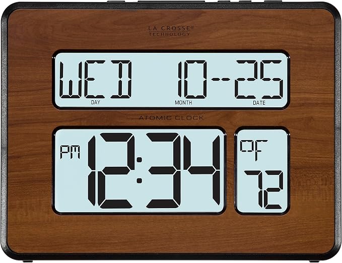 La Crosse Technology 513-1419BL-WA-INT Atomic Large Full Digital Calendar Clock - Image 3