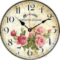 Vintage French Floral Wall Clock by Toudorp