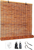 Blackout Bamboo Roller Shades for Outdoor Patio Reed Roll Up Blinds 24" 36" 48" by Unknown
