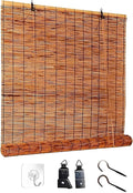 Blackout Bamboo Roller Shades for Outdoor Patio Reed Roll Up Blinds 24" 36" 48" by Unknown