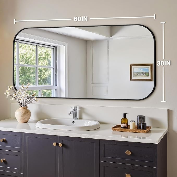 Bathroom Mirror for Wall, Large Bathroom Vanity Mirror for Over Sink 30 x 60 - Image 2
