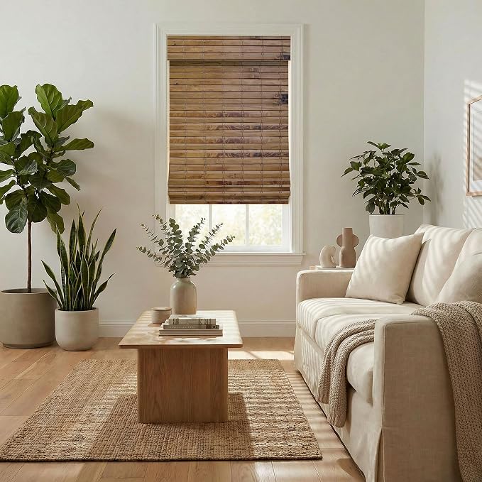 Cordless Woven Wood Roman Shades, Sizes 20 to 72 Wide and 24 to 72 High - Image 3