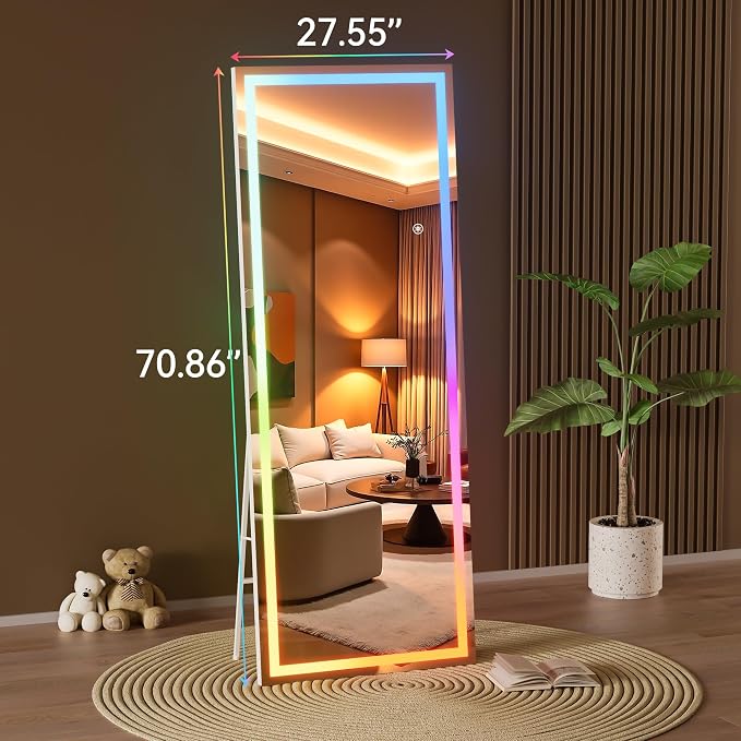 Hasipu 71"x28" LED RGB Bluetooth Full Length Mirror - Image 4