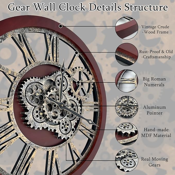 HOIBAI Large Wall Clock, Wall Clocks - Image 3