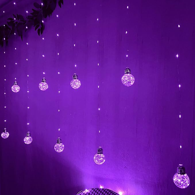 YOLIGHT Wishing Ball Curtain Lights 200 LED Window Curtain String Lights - Image 3
