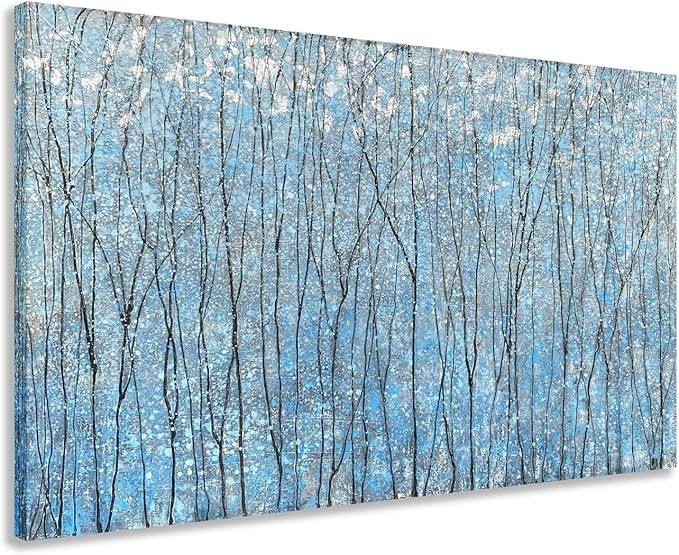 Yihui Arts Blue Tree Canvas Wall Art by YihuiArts