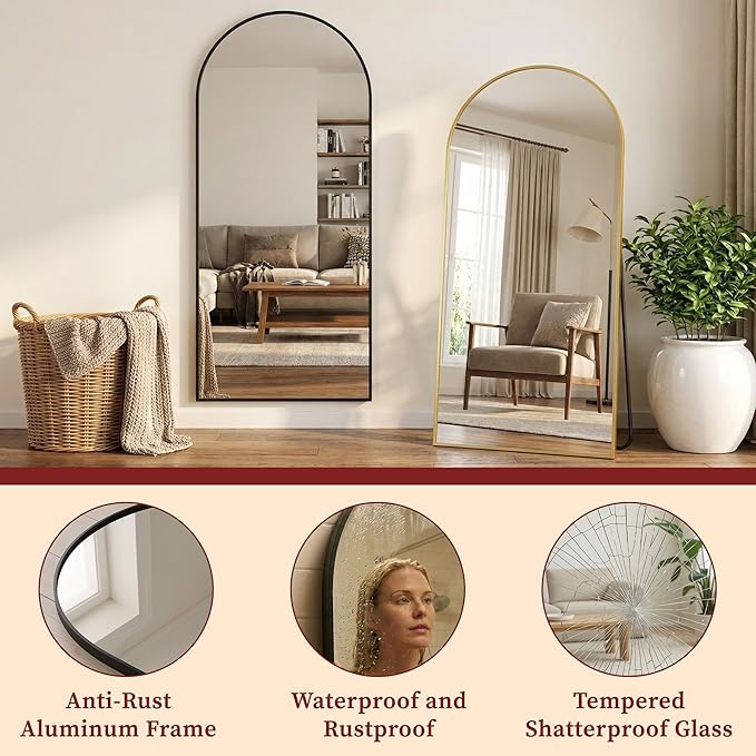 Suidia 56"x14" Arched Full Length Mirror - Image 6