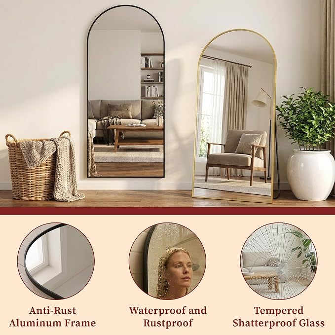 Suidia 65"x22" Arched Full Length Mirror - Image 6