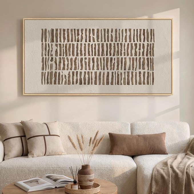 Large Framed Neutral Abstract Canvas Wall Art by Cuspin