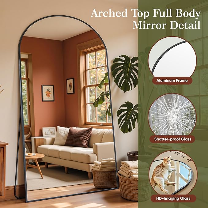 Full Length Mirror, Oversized Floor Mirrors, Leaning Free Standing Mirrors - Image 5
