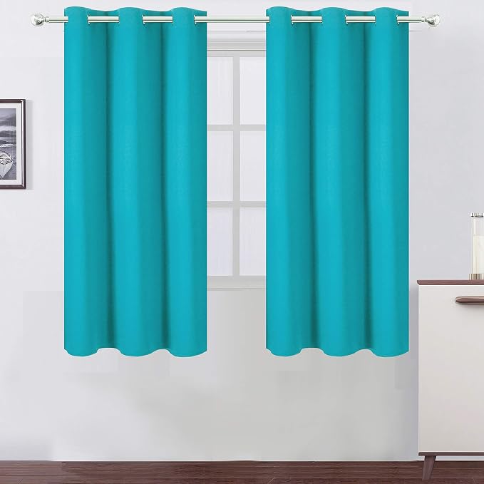 LEMOMO Teal/Turquoise Blackout Curtains/42 x 63 Inch Length Kids Curtains/Set by Lemomo