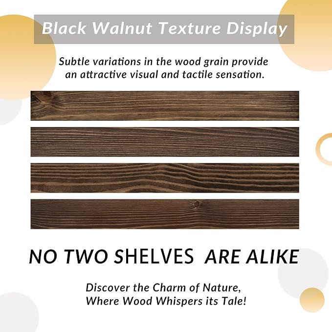 Floating Shelves 60 inch Long for Wall, Rustic Wood Wall Mounted Shelves for - Image 7