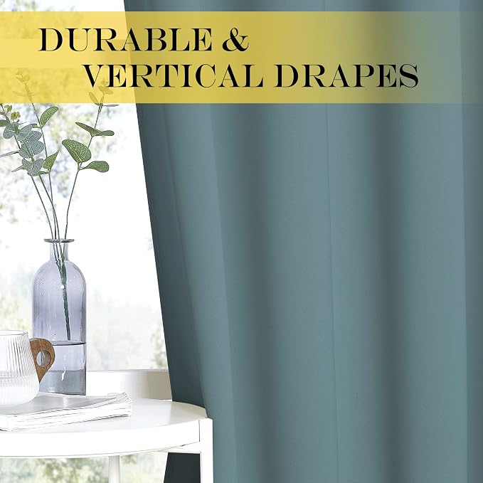 NICETOWN Blackout Greyish Blue Curtain - Image 6