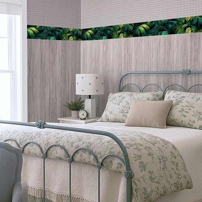 Tropical Leaf Wallpaper Border 196x4 Inch Peel and Stick Wall Border Self - Image 7