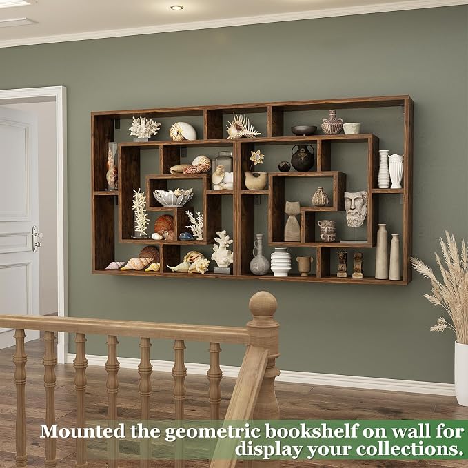 Armocity 6 Tier Display Book Shelf Wall Mounted Bookshelf Freestanding - Image 5