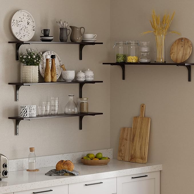 DINZI LVJ Long Wall Shelves, 39.4Inch Wall Mounted Shelves Set of 2, Extra - Image 6