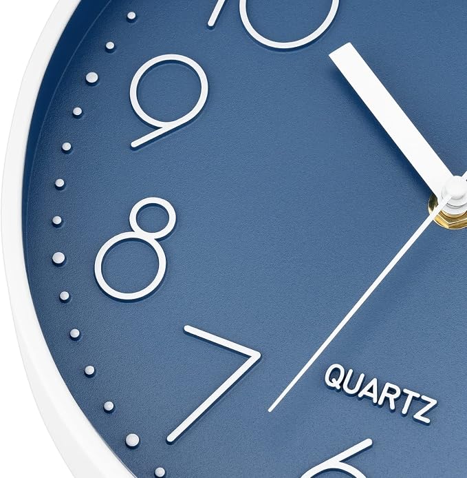 Foxtop 10 Inch Wall Clock Silent Non-Ticking Battery Operated Quartz Round - Image 7