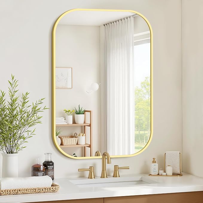 Bathroom Mirror for Wall, HD Reflection Shatterproof Mirror for Living Room by Unknown