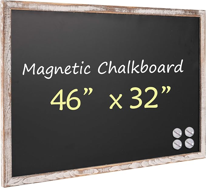 Magnetic Chalkboard Black Board 46 x 32, Extra Large Chalk Board Blackboard by Justdowhatyouwanttodo