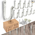 Rustic Antique White Railroad Spike Cast Iron Hooks Handmade Blacksmith by MyFancyFarmhouse