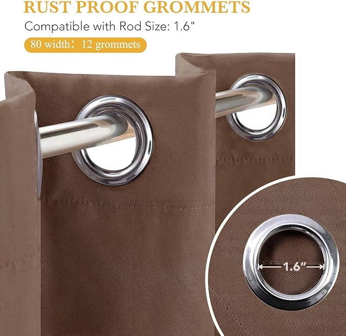 RYB HOME Blackout Thermal Insulated Curtains, Portable Curtain - Image 7