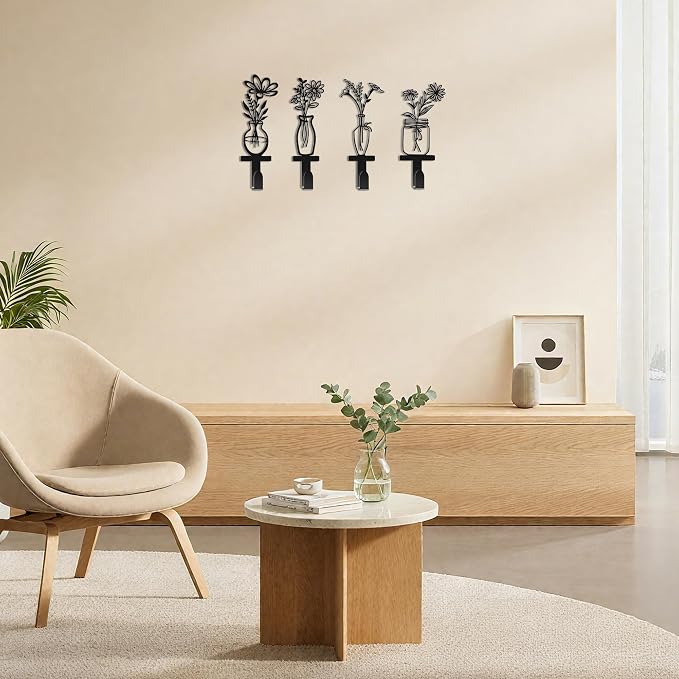 Decorative Wall Hooks, Metal Flowers Wall Decor - Image 6