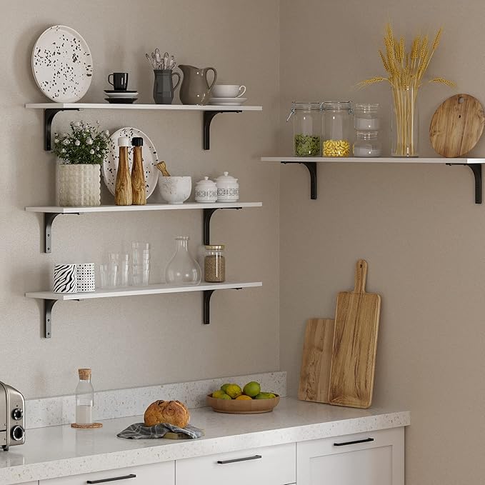 DINZI LVJ Long Wall Shelves, 39.4Inch Wall Mounted Shelves Set of 2, Extra - Image 6