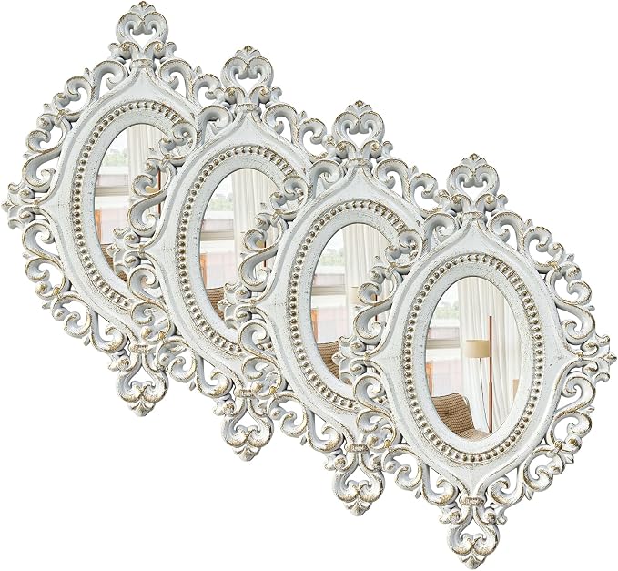 ZEXUIRU 4 Set. Rustic Wall Mirrors by ZEXUIRU