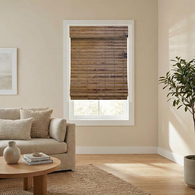 Cordless Woven Wood Roman Shades, Sizes 20 to 72 Wide and 24 to 72 High - Image 5
