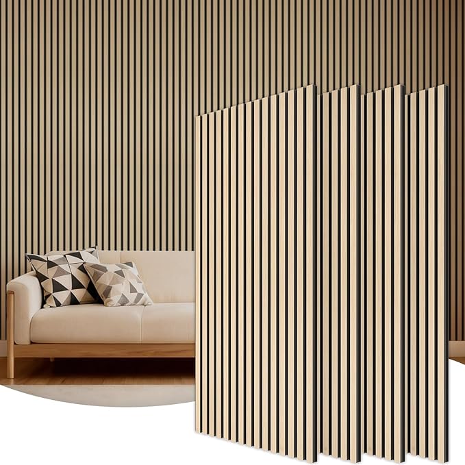 TONOR Wood Wall Panels for Interior Wall Decor, 4 Pack 47.2" x 23.6" Wood Slat by TONOR