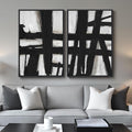 Large Framed Black and White Abstract Wall Art by Cuspin
