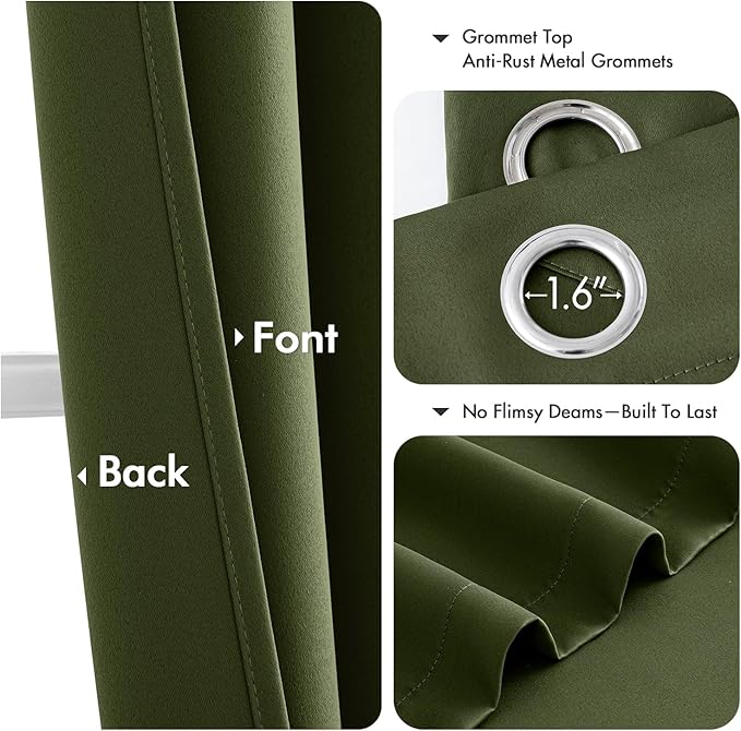 MIULEE Blackout Curtains for Bedroom Living Room 2 Panels, Thermal Insulated - Image 4