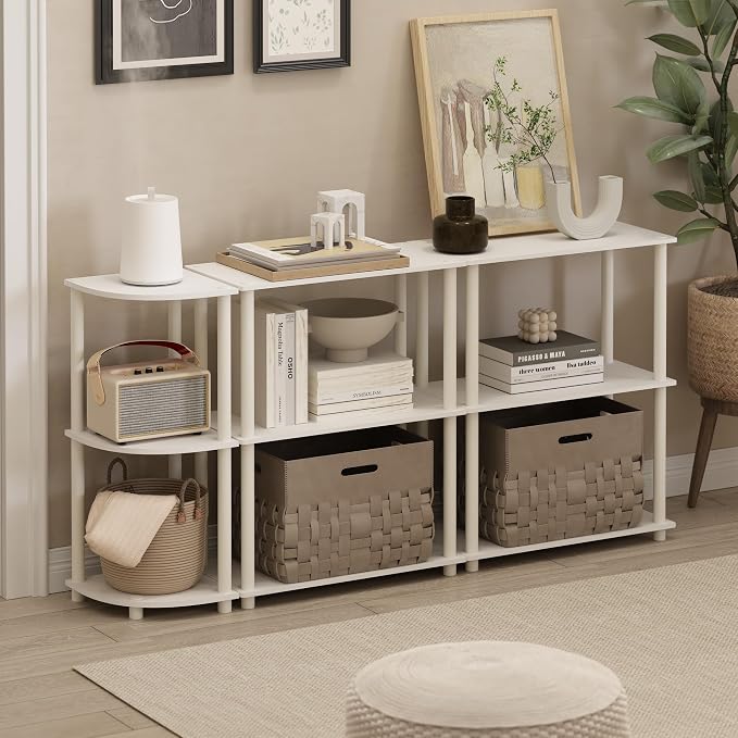 Furinno Turn-N-Tube Storage Shelves Set of 2, 3-Tier Book Shelf, Corner Shelf - Image 2