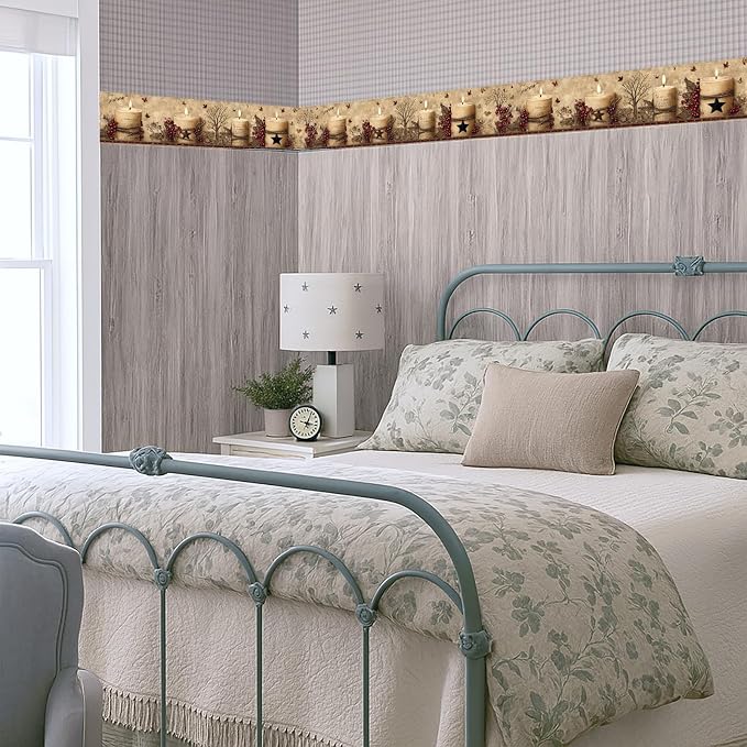 Rustic Farmhouse Wallpaper Border Peel and Stick 196x4 Inch Removable Wall - Image 7