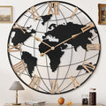 36 Inch Extra Giant Oversized Black Metal Wall Clock, Large Modern Decorative by Pytha+Sight